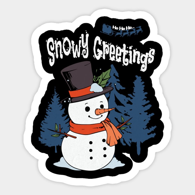 Snowy Greetings Winter Snowman Sticker by Jo Palmer